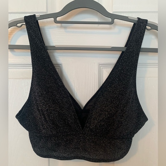 LaSenza - Black Sparkle - Bralette - V front and Back - Size Medium - Picture 1 of 4
